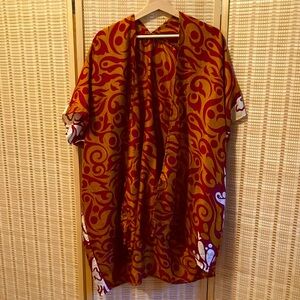 Red and Gold Patterned Kimono
